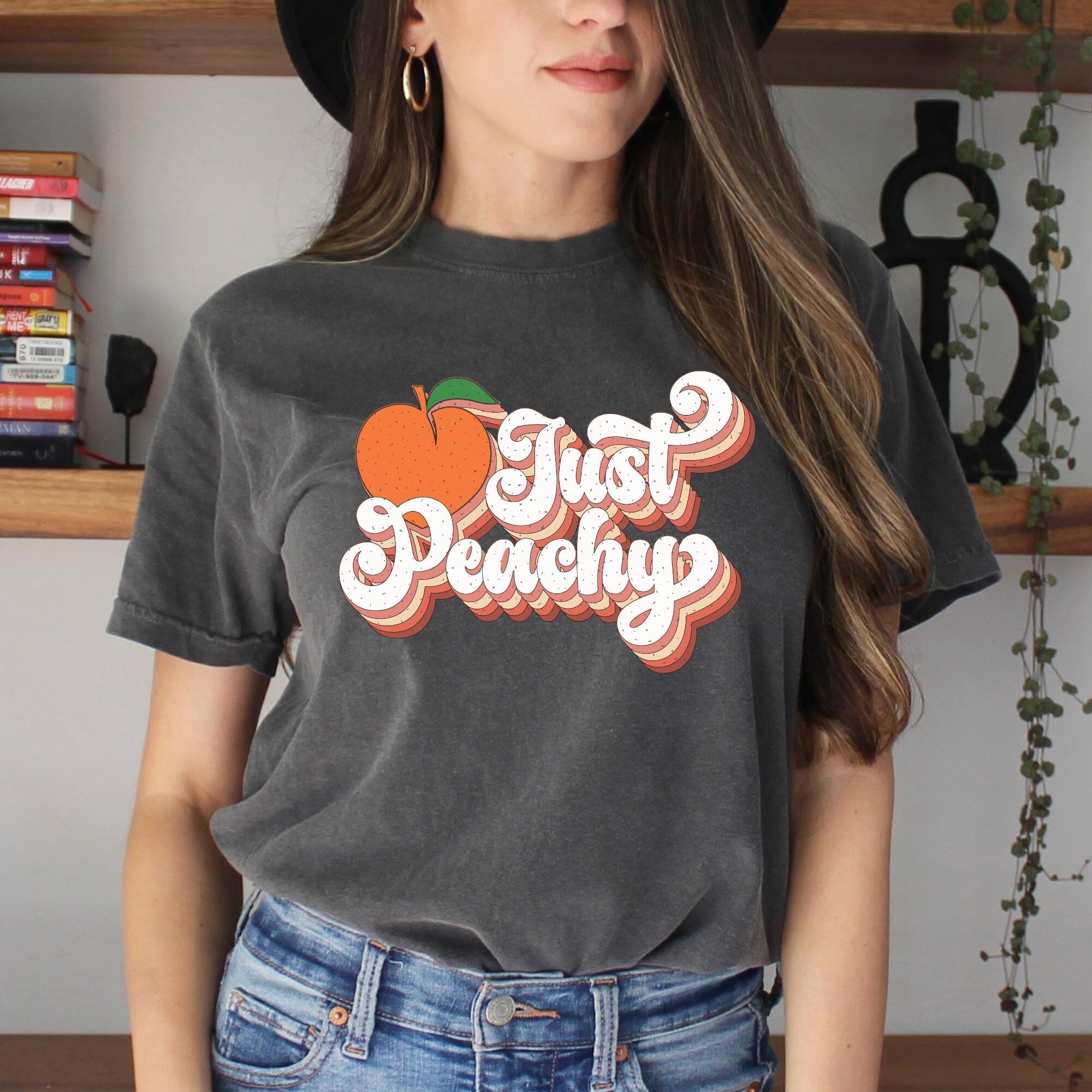 Just Peachy Graphic Tee, Comfort Colors® 1717, Oversized Tee