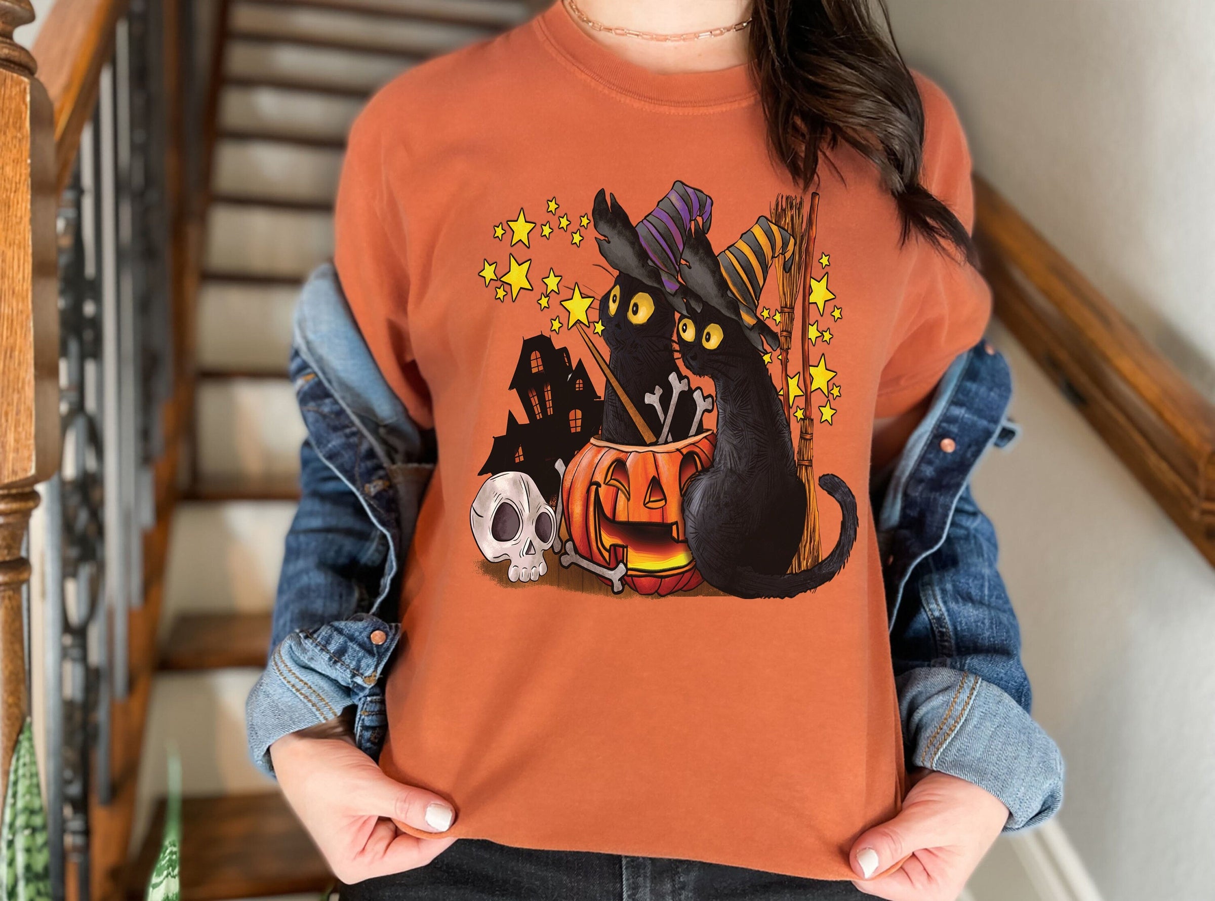 Black Cat Shirt, Comfort Colors® 1717, Oversized Tee