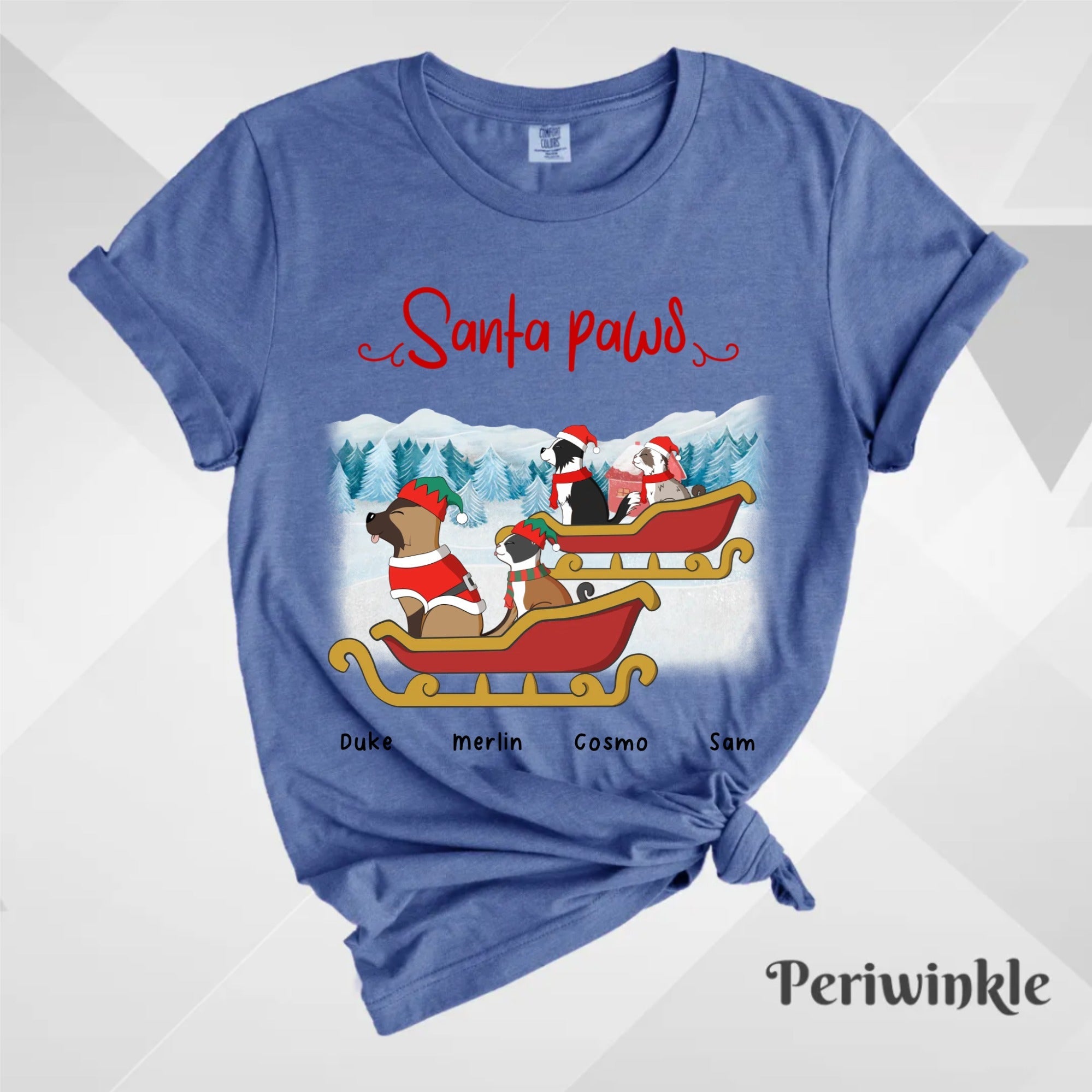 Custom T-Shirt, Comfort Colors® 1717 - Santa Paws