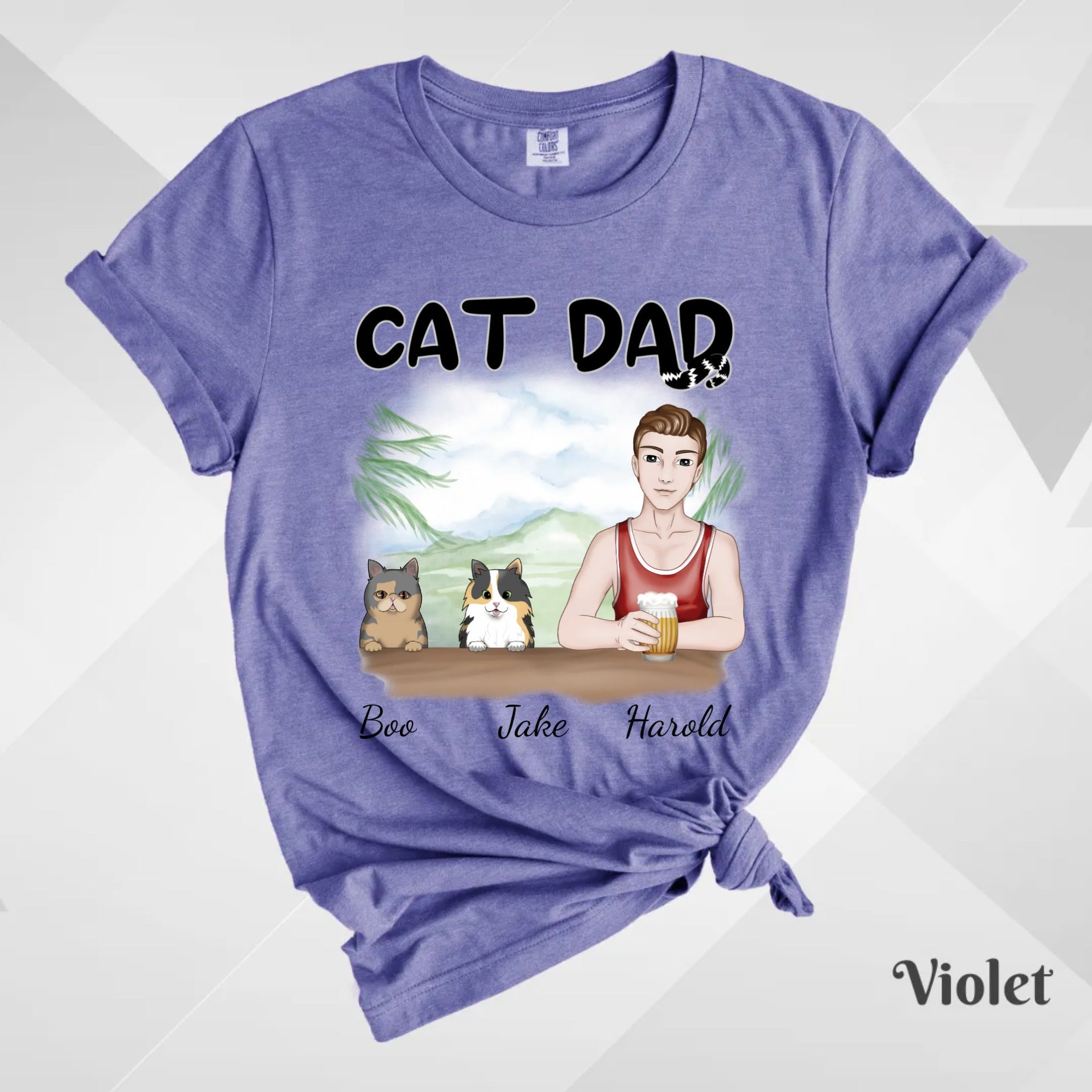 Custom T-Shirt, Comfort Colors® 1717 - Cat Dad