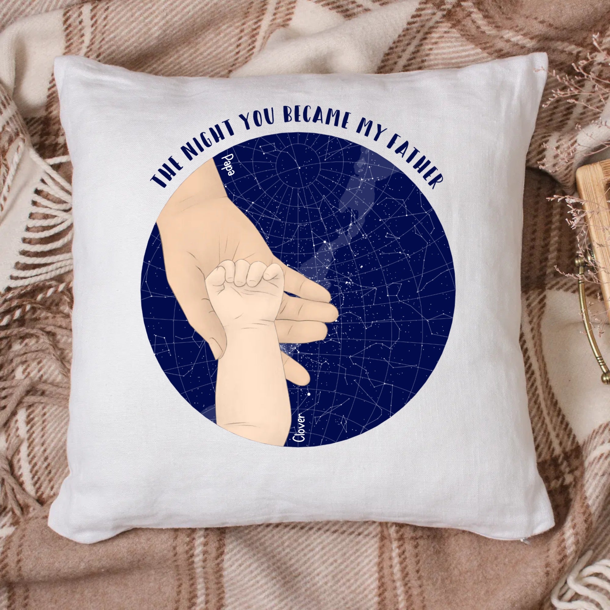 Eco Pillow Map Style - The night you became my dad