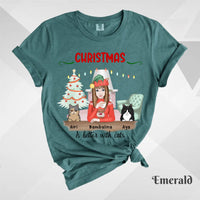 Custom T-Shirt, Comfort Colors® 1717 - Christmas Is Better With A Cat