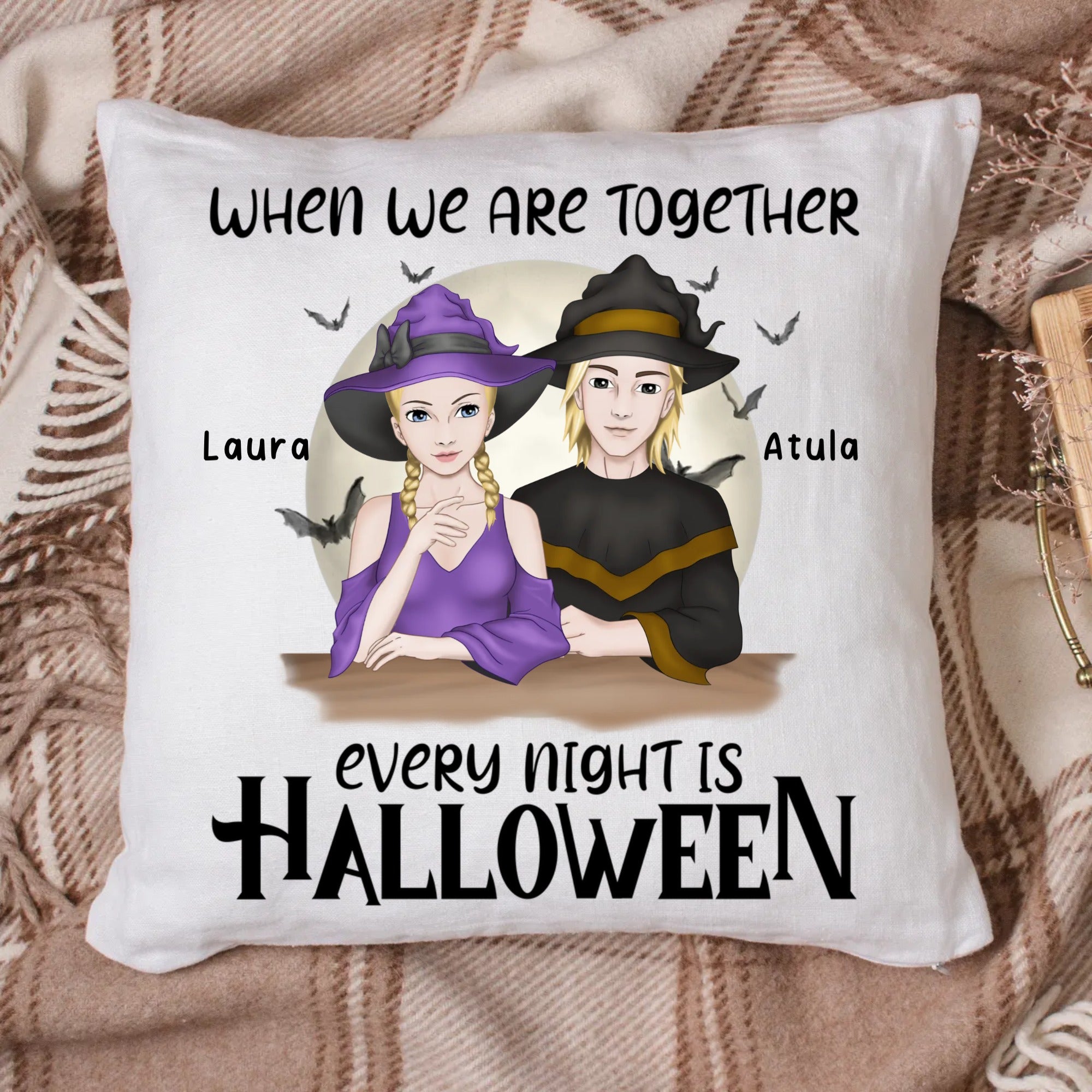 Eco Pillow Couple Custom - When we are together every night is halloween