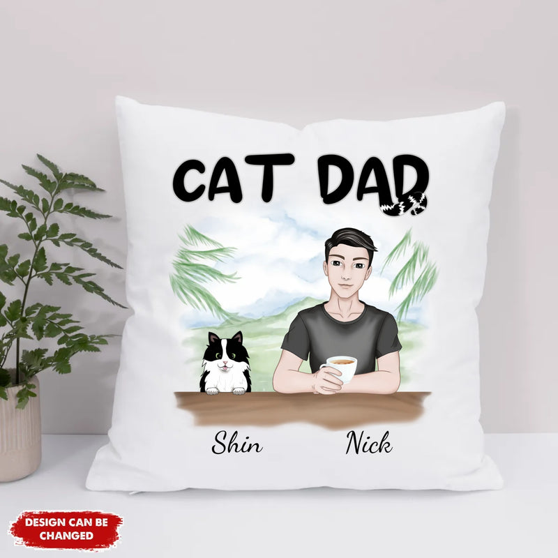 Eco Pillow Artwork - Cat dad (Frontal)