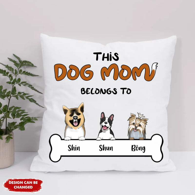 Eco Pillow Artwork - This dog dad/mom belongs to (Frontal)