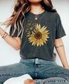 Sunflower And Butterfly T-Shirt, Comfort Colors® 1717, Oversized Tee