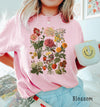 Vintage Botanical Flowers, Comfort Colors® 1717, Oversized Tee